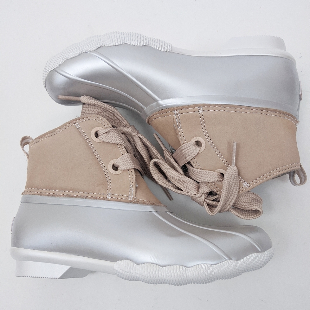 Sperry NEW Saltwater 2 Nubuck Duck Boots Pink Gray - Picture 3 of 8